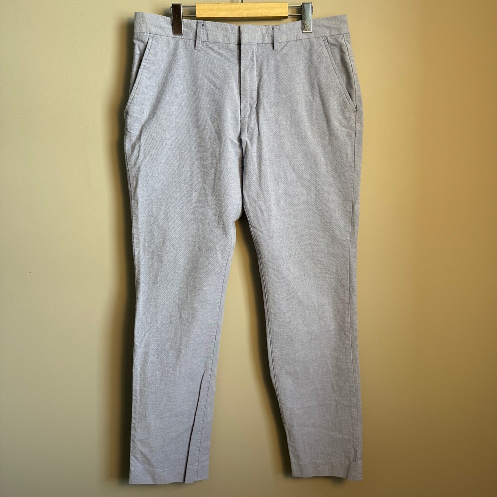 Old Navy Mens Slim Casual Dress Pant Chambray Blue Cotton‎ Blend 34x32 Office
